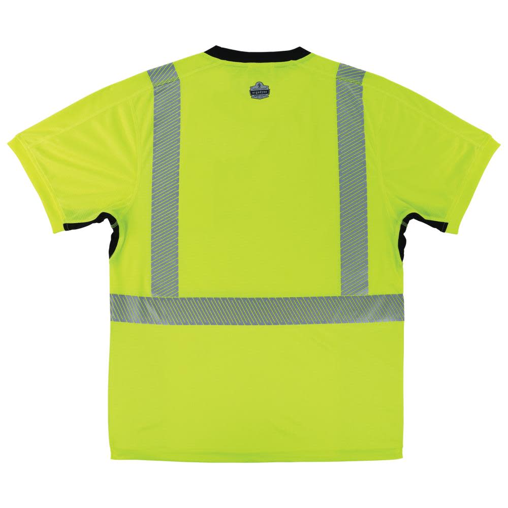 Ergodyne GloWear 8283BK Performance Hi Vis T Shirt Black Bottom Lime 5X - Flockneti