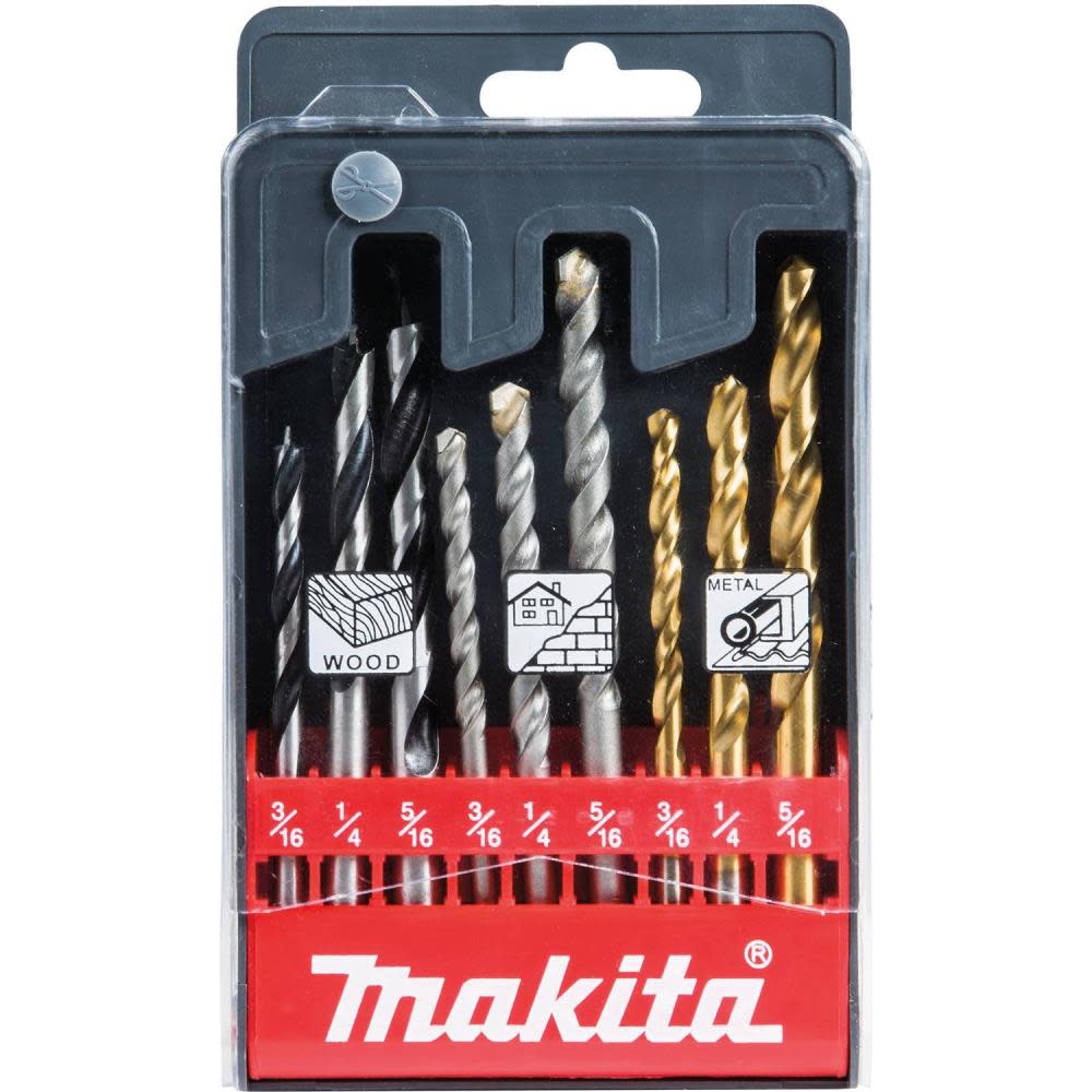 Makita 9 Pc. Assorted Drill Bit Set - Flockneti
