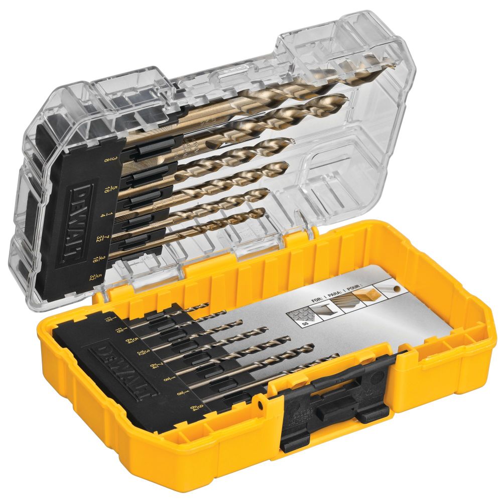 DEWALT Industrial Drill Bit Cobalt Alloy Steel Set with ToughCase+ System 14pc - Flockneti