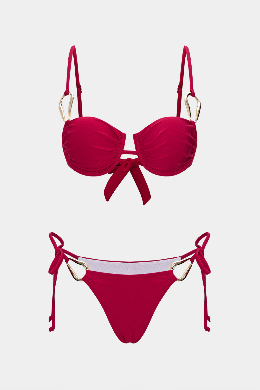 Metallic Tie-Up Bikini Set - Flockneti