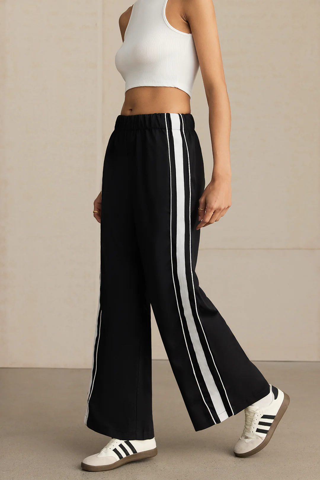 Contrast Straight Leg Pants - Flockneti