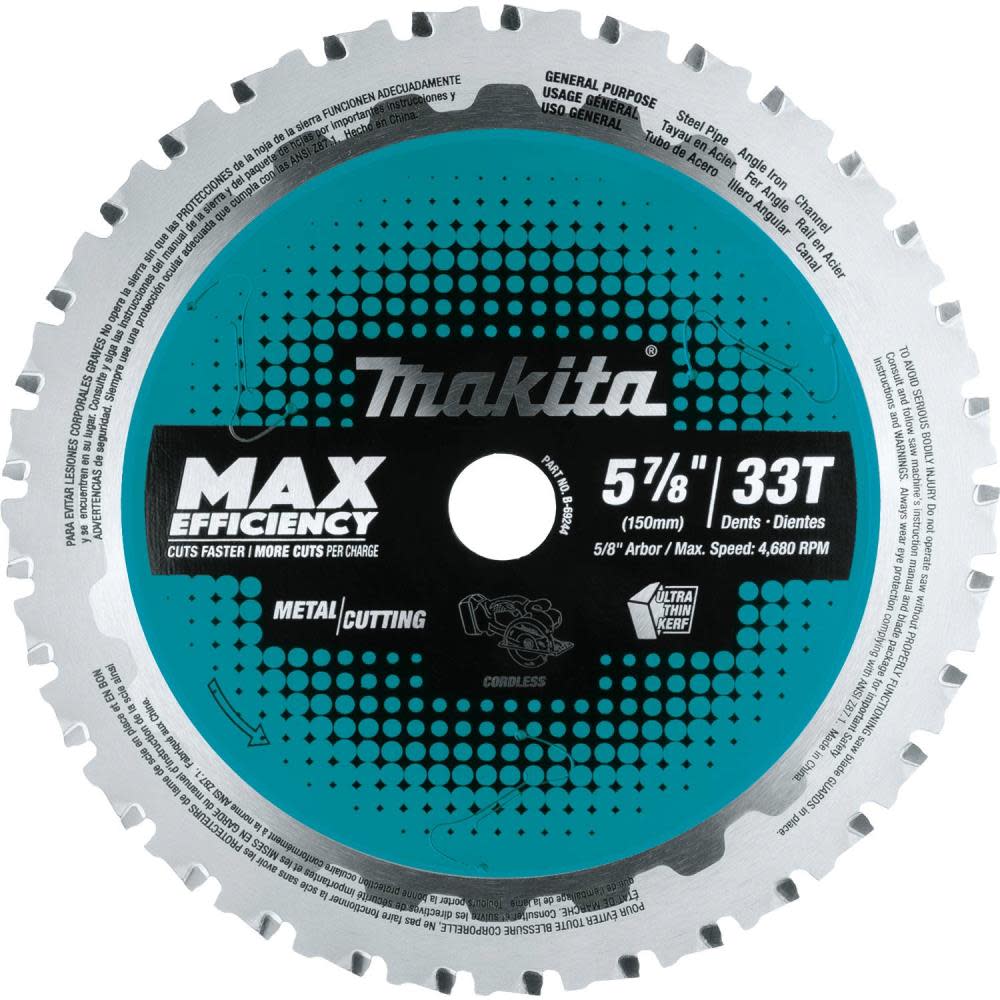 Makita 5-7/8″ 33T Carbide-Tipped Max Efficiency Saw Blade Metal/General Purpose - Flockneti