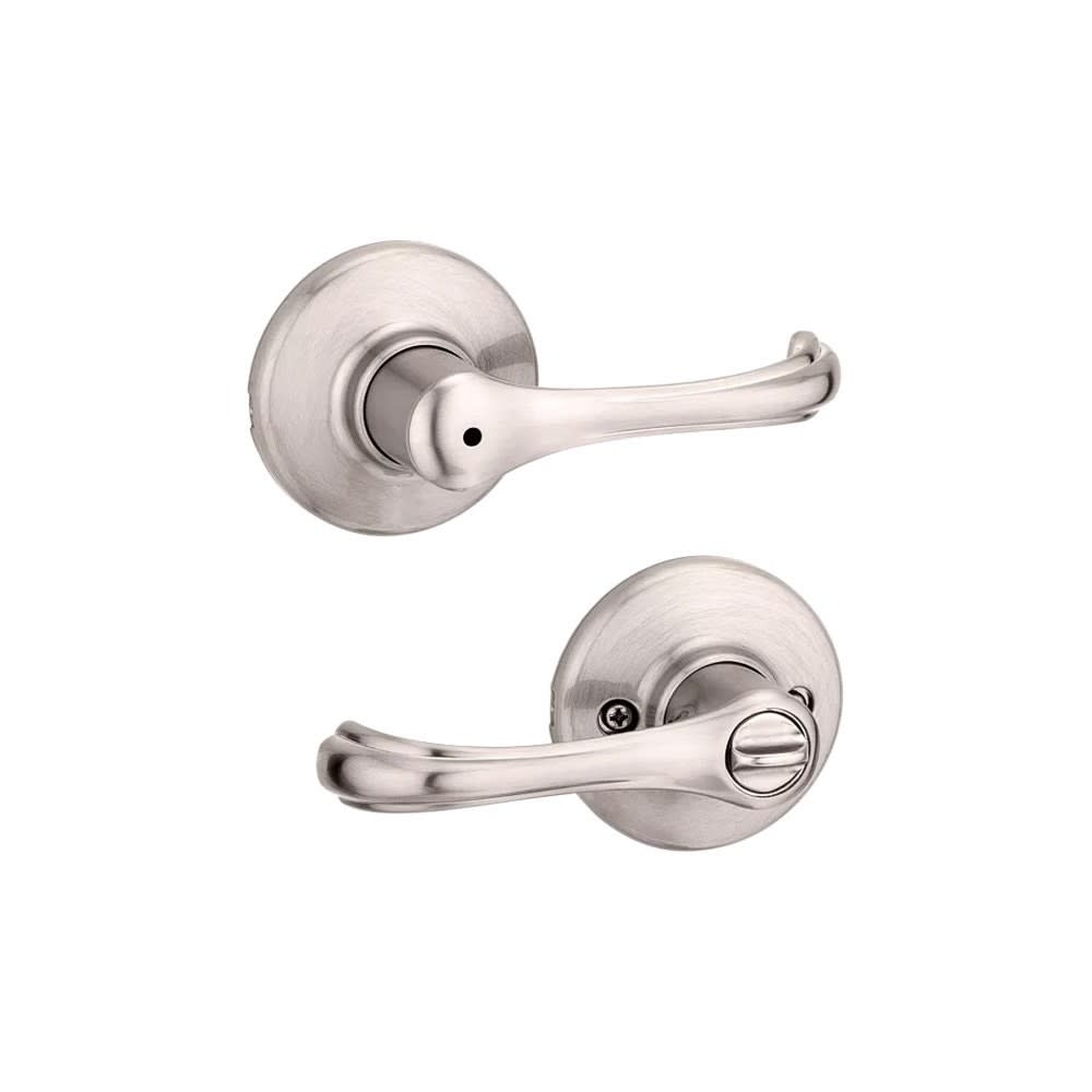 Kwikset Satin Nickel Bed/Bath Dorian Privacy Door Lever - Flockneti