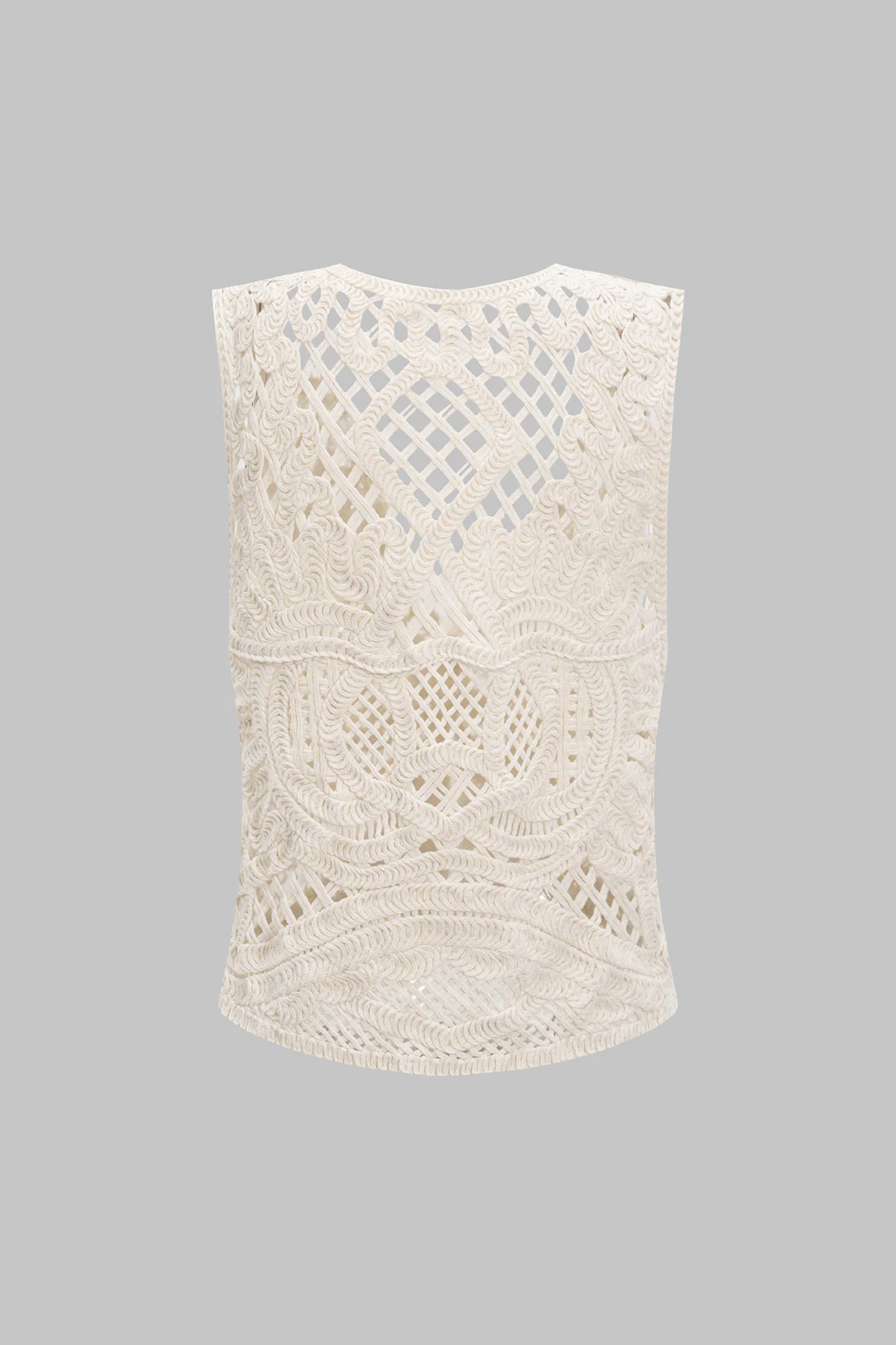 Knit Cut Out V-Neck Button Vest - Flockneti