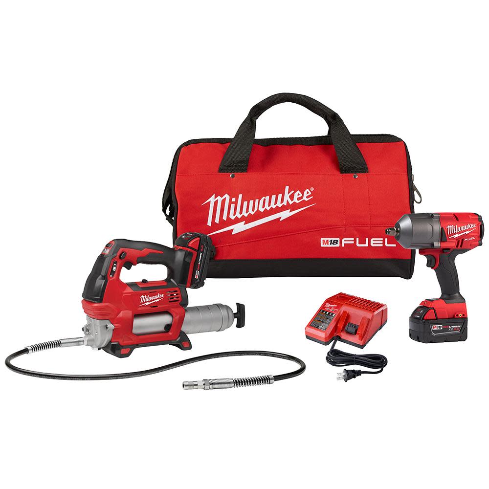 Milwaukee M18 FUEL HTIW with Grease Gun Kit - Flockneti