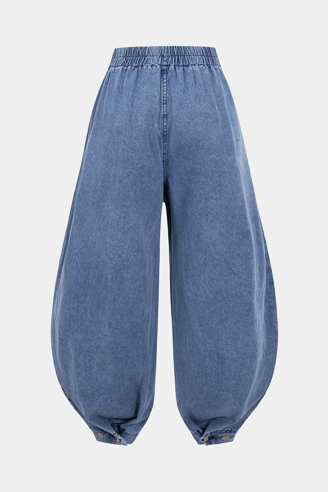 Plus Size Denim High Waist Zipper Barrel Balloon Jeans - Flockneti