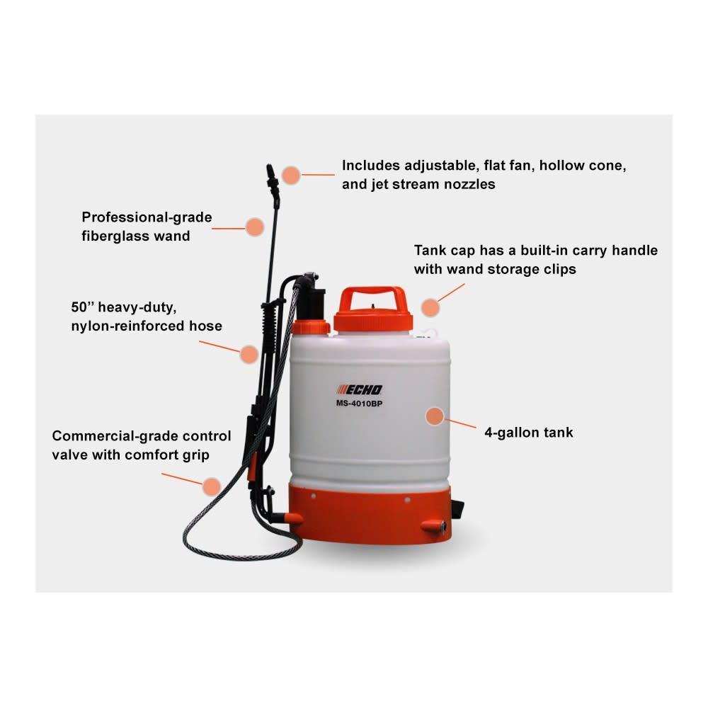 Echo 4 Gallon 90 PSI Backpack Manual Sprayer - Flockneti