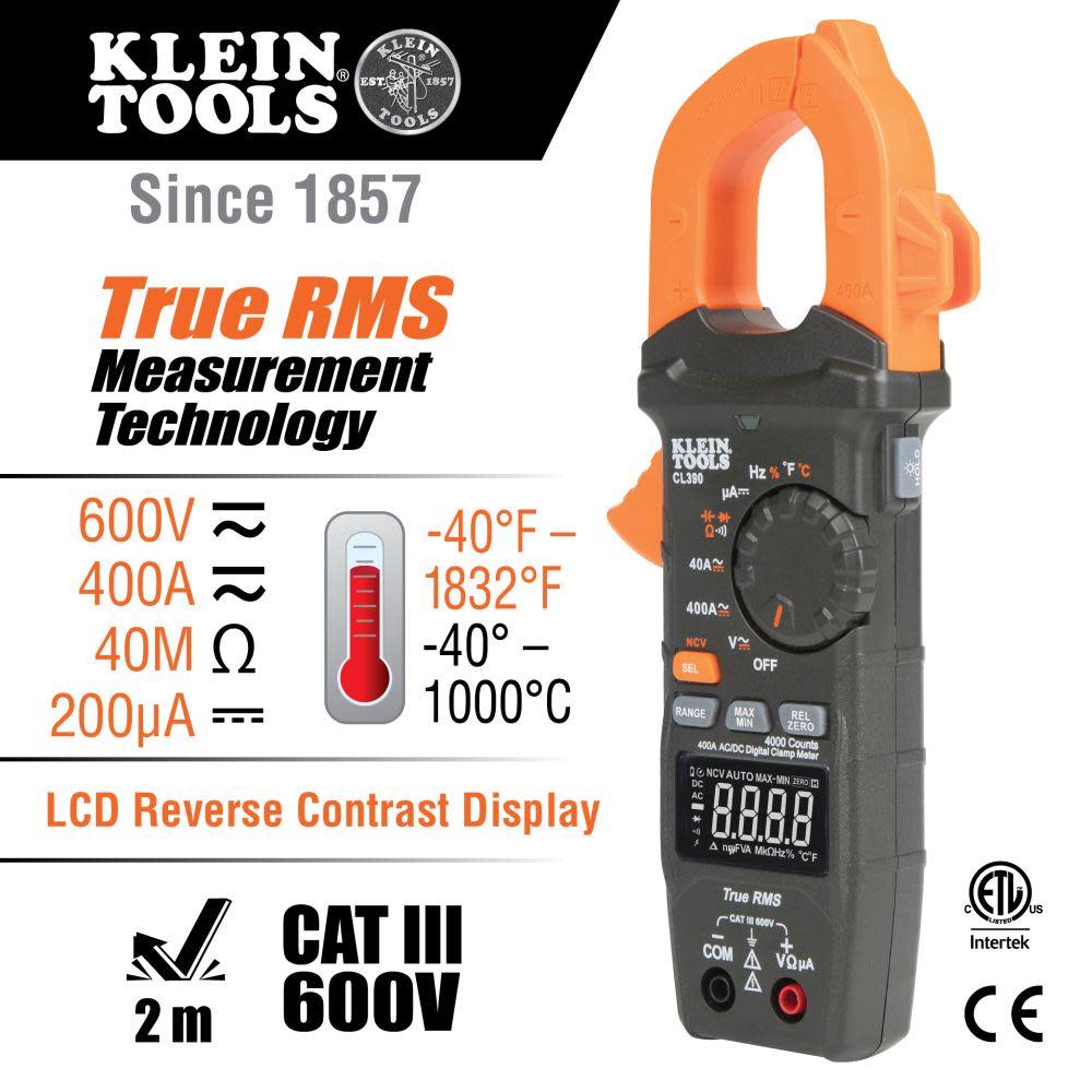 Klein Tools AC/DC Digital Clamp Meter - Flockneti