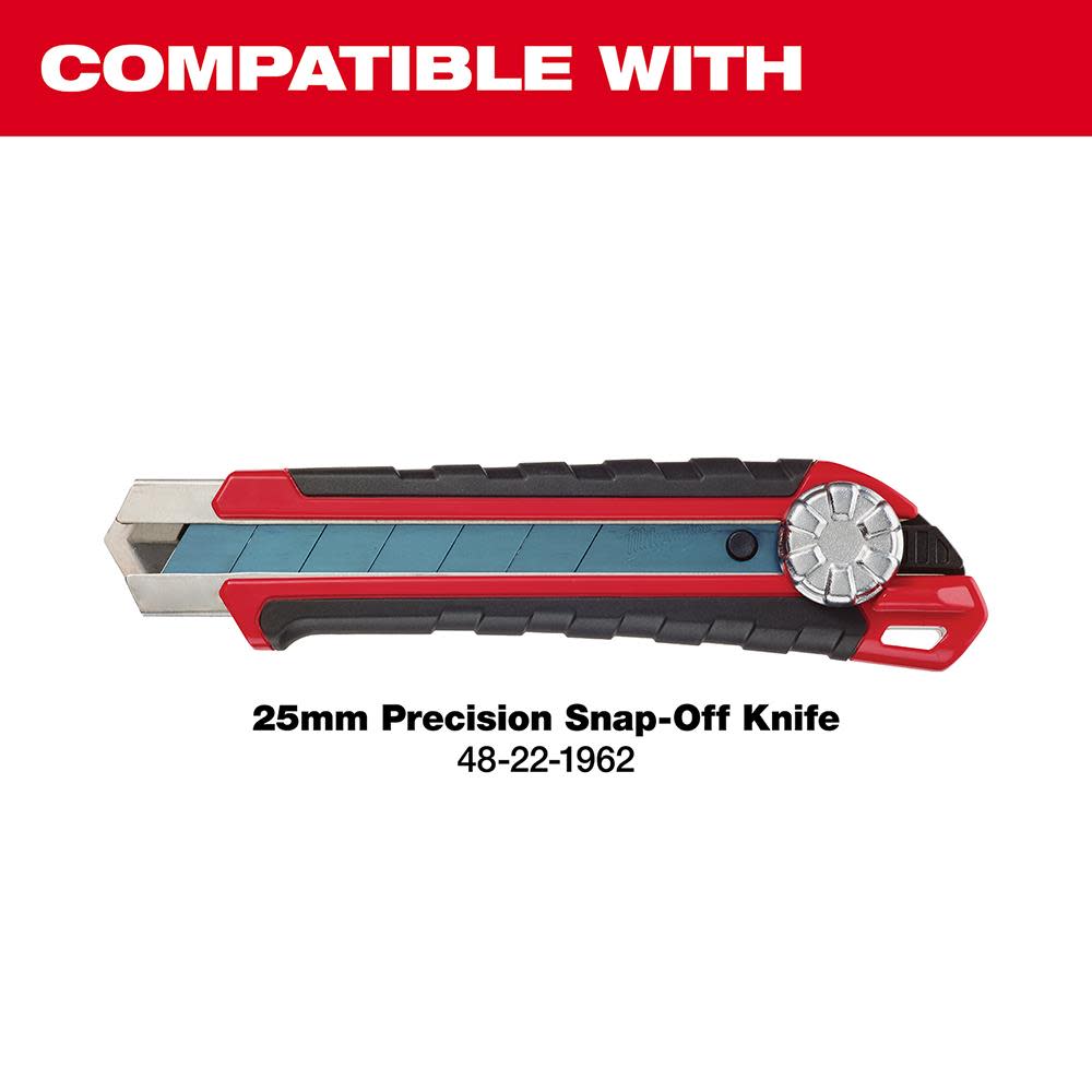 Milwaukee 25mm Precision Snap Blade 10PK - Flockneti