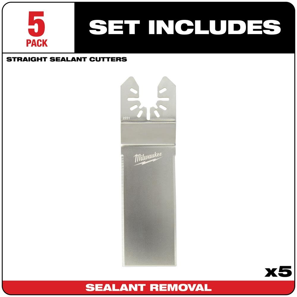 Milwaukee OPEN-LOK WIDE SEALANT CUTTING BLADE 5PK - Flockneti