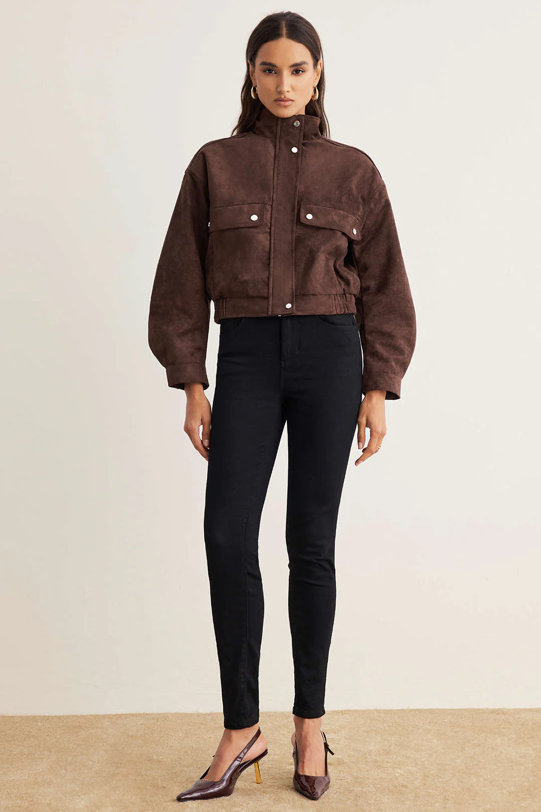 Suede Zipper Pocket Jacket - Flockneti