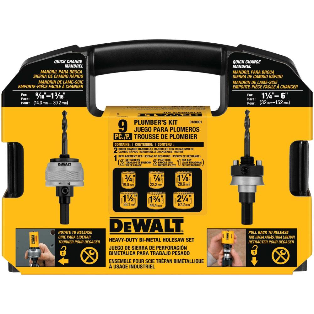 DEWALT Heavy-Duty Hole Saw Sets (D180001) - Flockneti