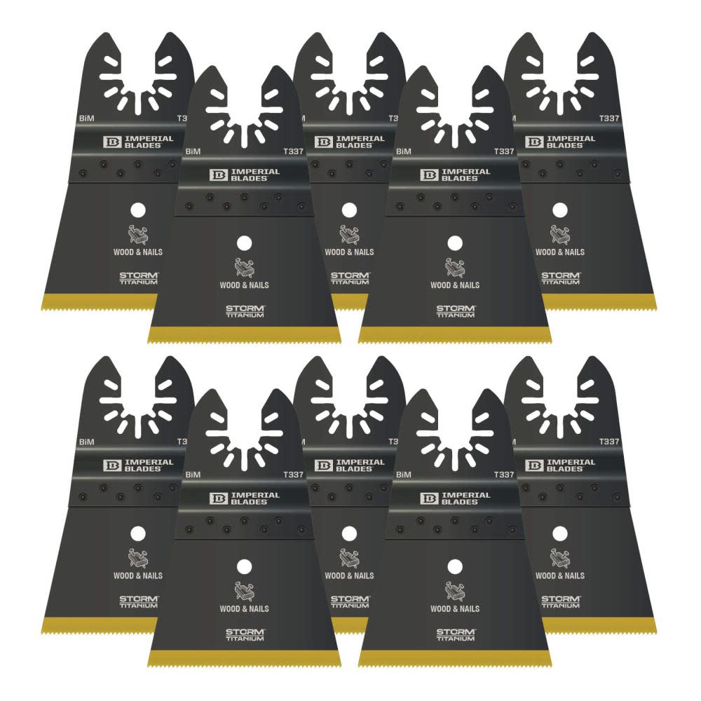 Imperial Blades IBOAT337-10 One Fit 2-1/2″ Storm Titanium Wood & Nails Blade 10PC - Flockneti