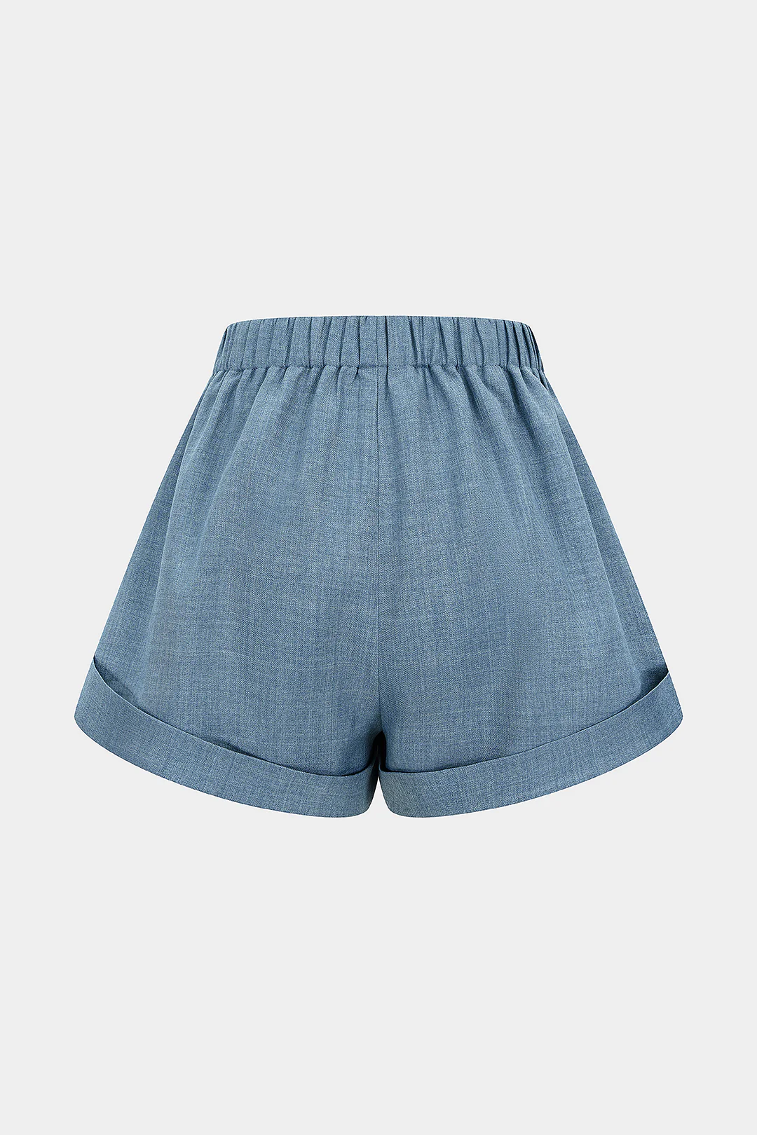 Metallic Button High Waist Wide Leg Shorts - Flockneti