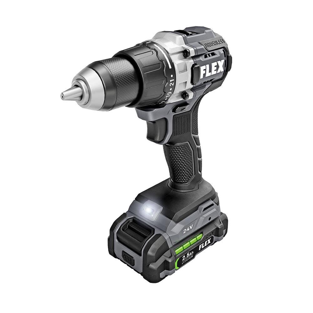 FLEX 24V Brushless 1/2-In. 2-Speed Drill Driver Kit - Flockneti