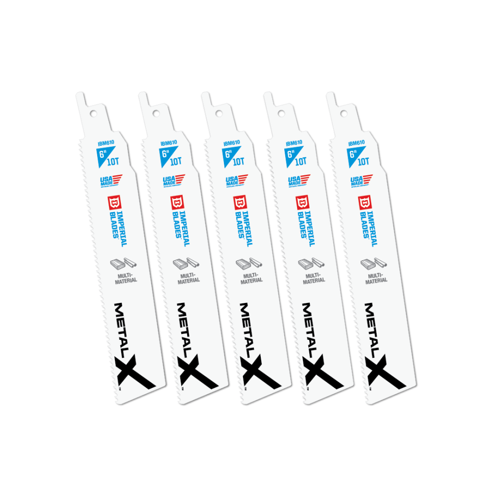 Imperial Blades Extreme Metal 6″ 10 TPI Multi-Material Reciprocating Blade 5PC - Flockneti