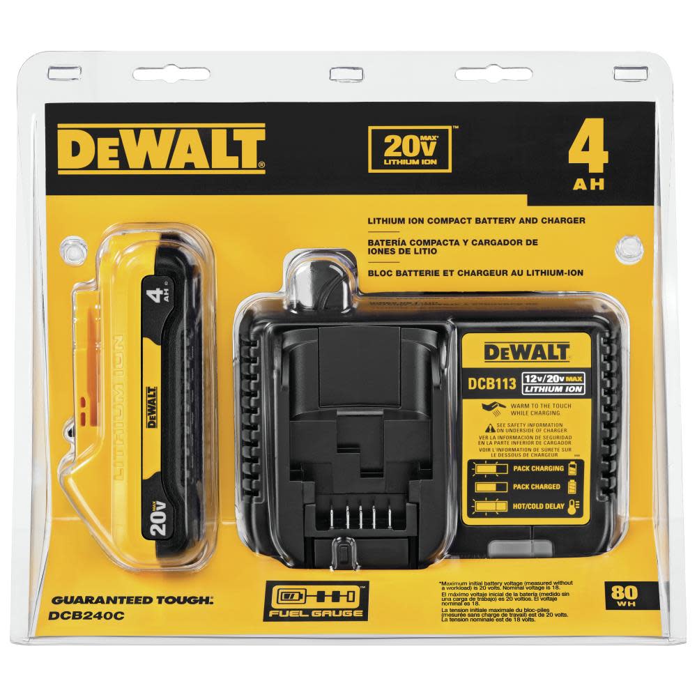 DEWALT 20V MAX Compact 4Ah Battery Starter Kit - Flockneti