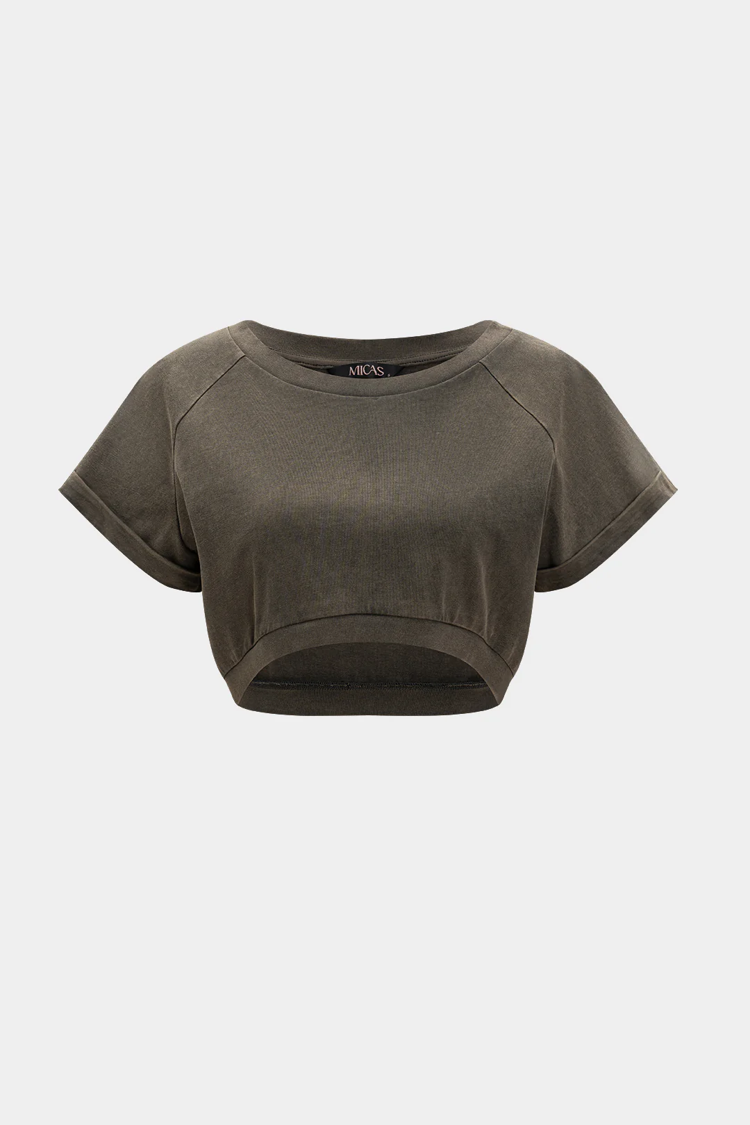 Solid Short Sleeve Crop T-Shirt - Flockneti