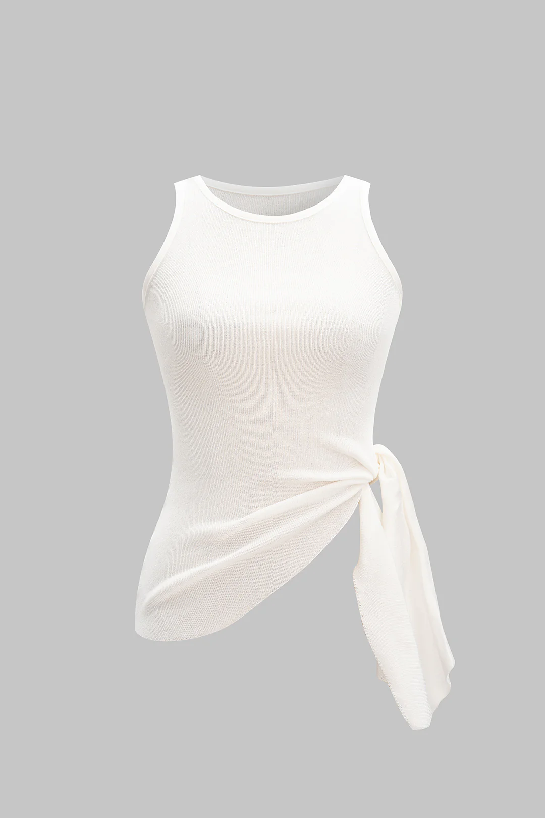 Ruched Asymmetrical Sleeveless Tank Top - Flockneti