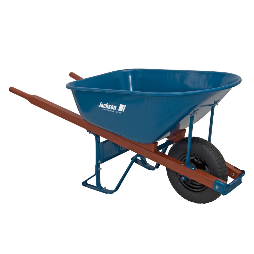 True Temper 6 Cu. Ft. Heavy Duty Steel Wheelbarrow with Flat Free Tire - Flockneti