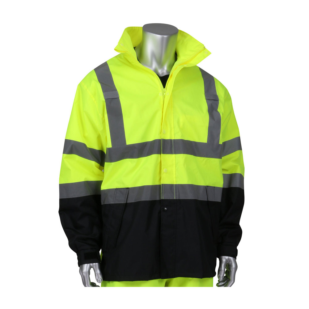 Protective Industrial Products Waterproof Jacket Falcon Hi Vis Yellow ANSI 2X/3X - Flockneti