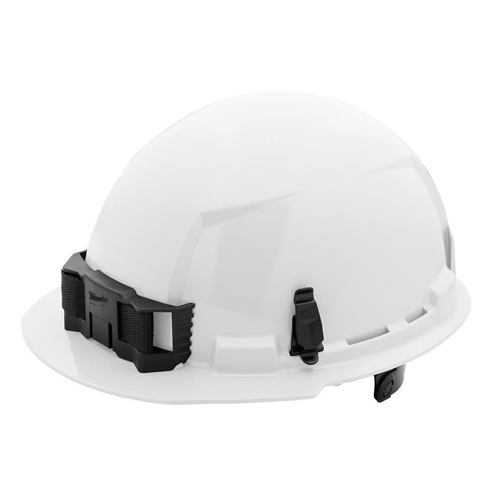 Milwaukee White Front Brim Hard Hat with 6pt Ratcheting Suspension Type 1 Class E - Flockneti