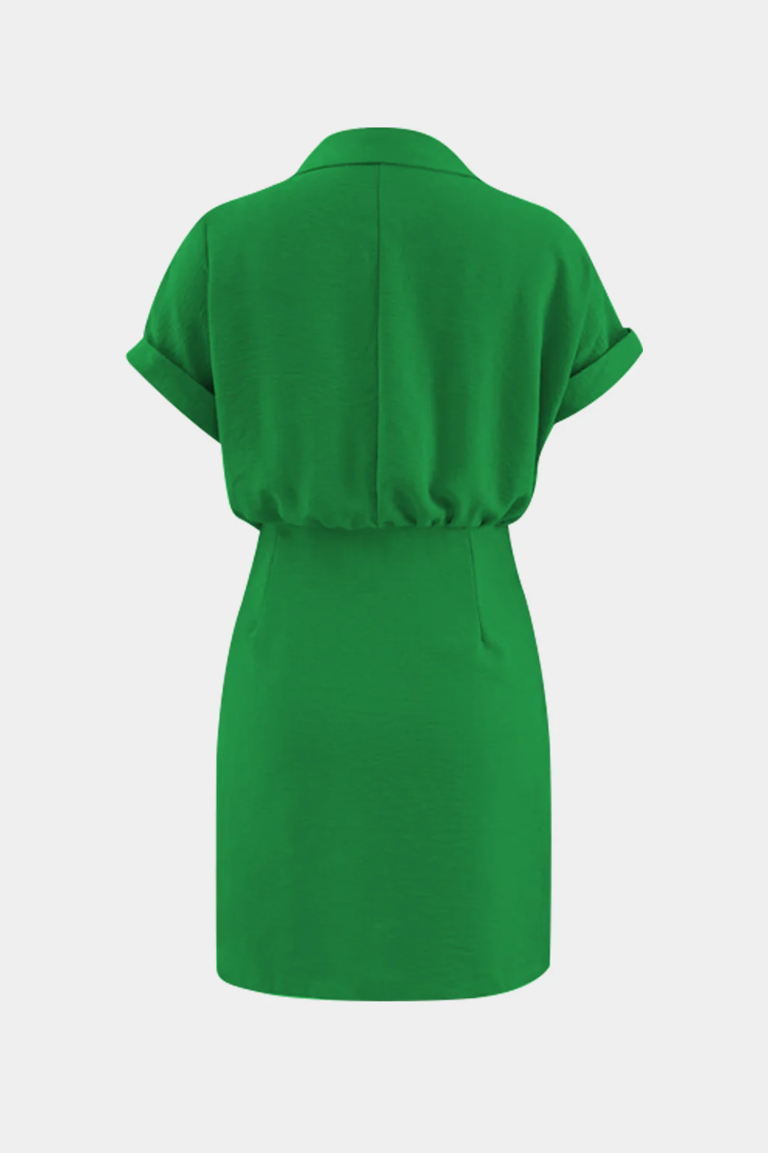 V-Neck Ruched Short Sleeve Midi Dress - Flockneti