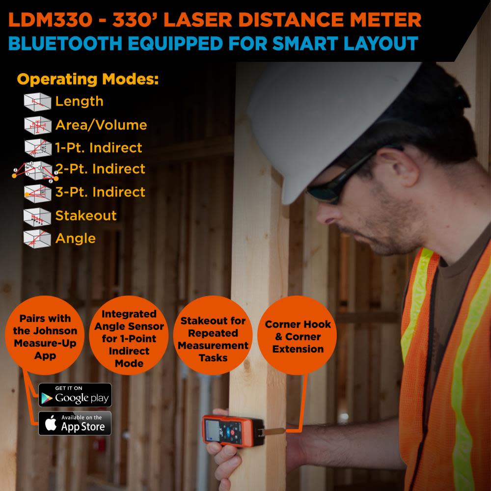 Johnson Level JLX 330′ Laser Distance Meter - Flockneti
