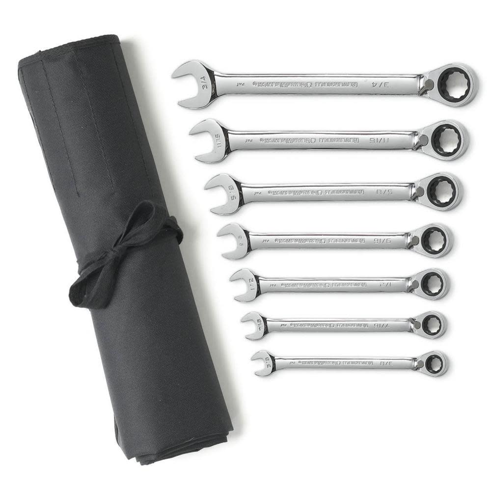 GEARWRENCH Ratcheting Wrench Set 7 pc Sae Reversible Combination - Flockneti