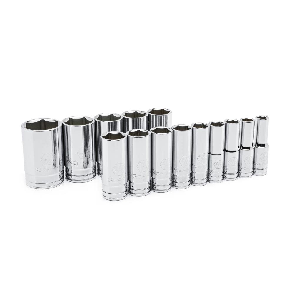 GEARWRENCH 14 Pc 1/2″ Drive 6 Point Deep SAE Socket Set - Flockneti