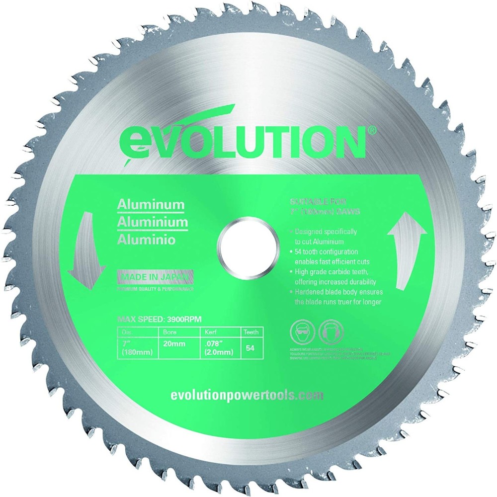 Evolution Power Tools 7″ x 54T Aluminum Cutting Circular Saw Blade - Flockneti