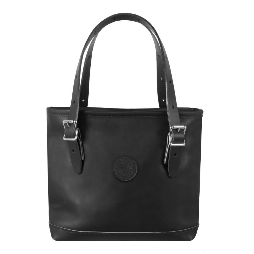 Duluth Pack 9 Liter Capacity Black Leather Lakewalk Tote - Flockneti