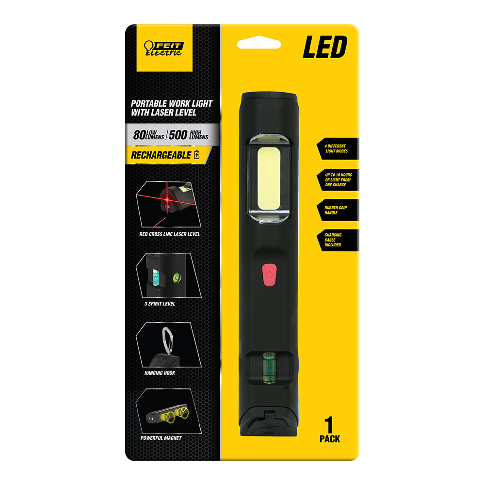 Feit Electric Rechargeable Handheld LED Worklight W/ Laser Level - Flockneti