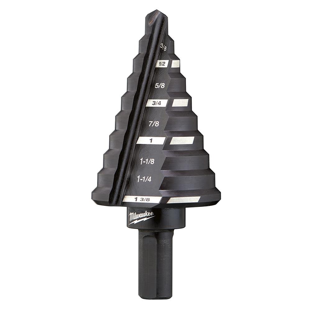 Milwaukee #5 Step Drill Bit 1/4 in. – 1-3/8 in. x 1/8 in. - Flockneti