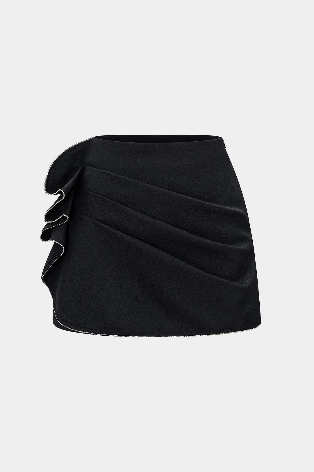 Solid Pleated High Waist Skirt - Flockneti