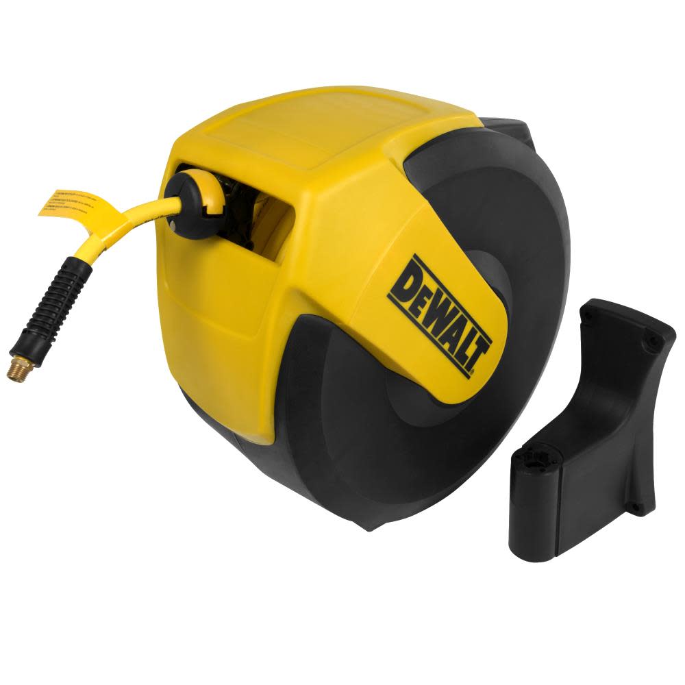DEWALT 3/8 in. x 50 ft. Enclosed Air Hose Reel with Hybrid Hose - Flockneti