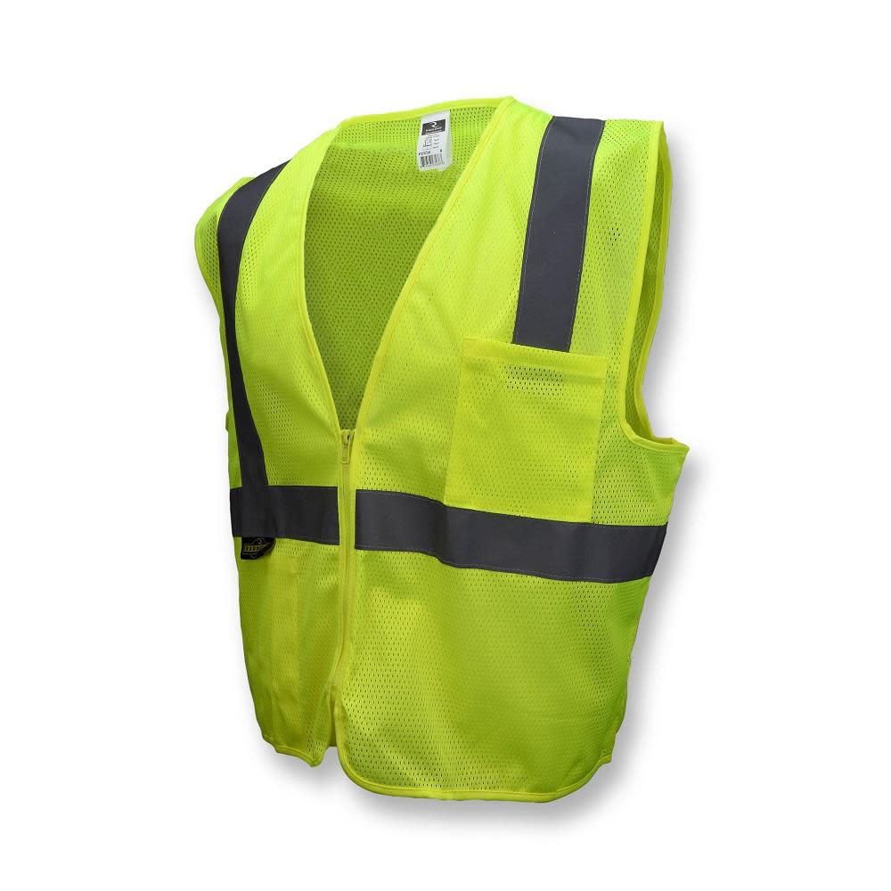 Radians Mesh Economy Type R Class 2 Safety Vest with Zipper – Hi Viz Green – L - Flockneti