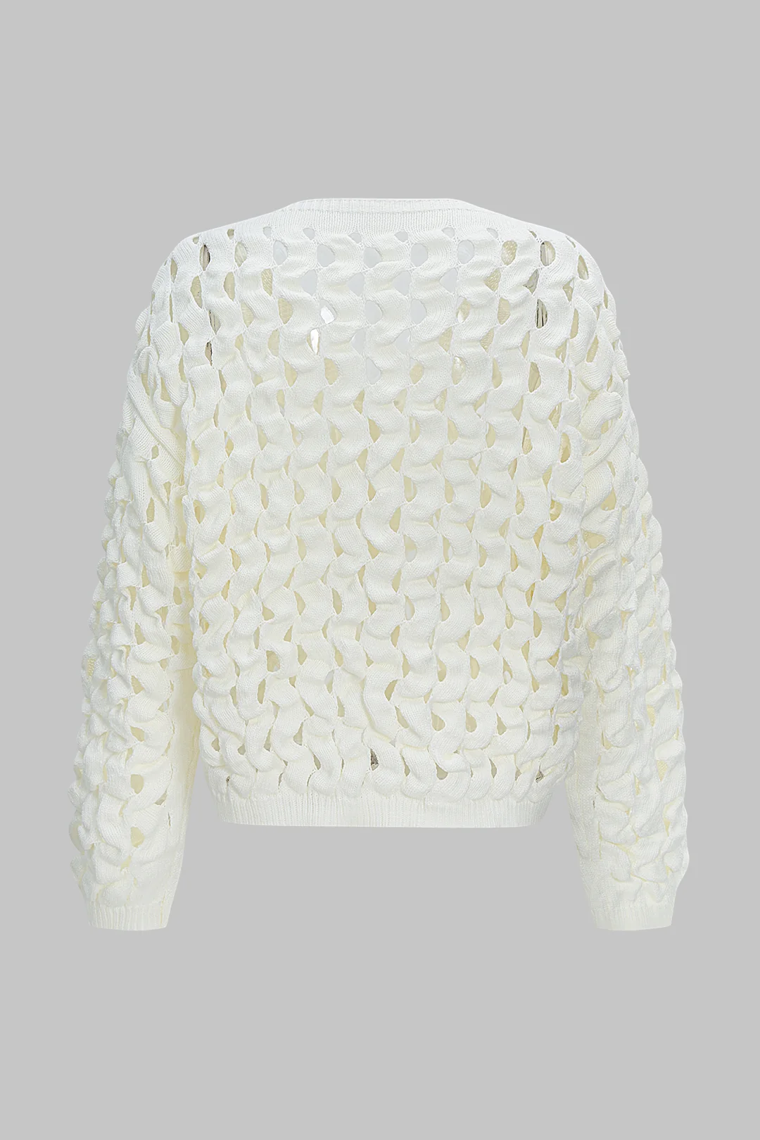 Knit Cut Out Sweater Cardigan - Flockneti