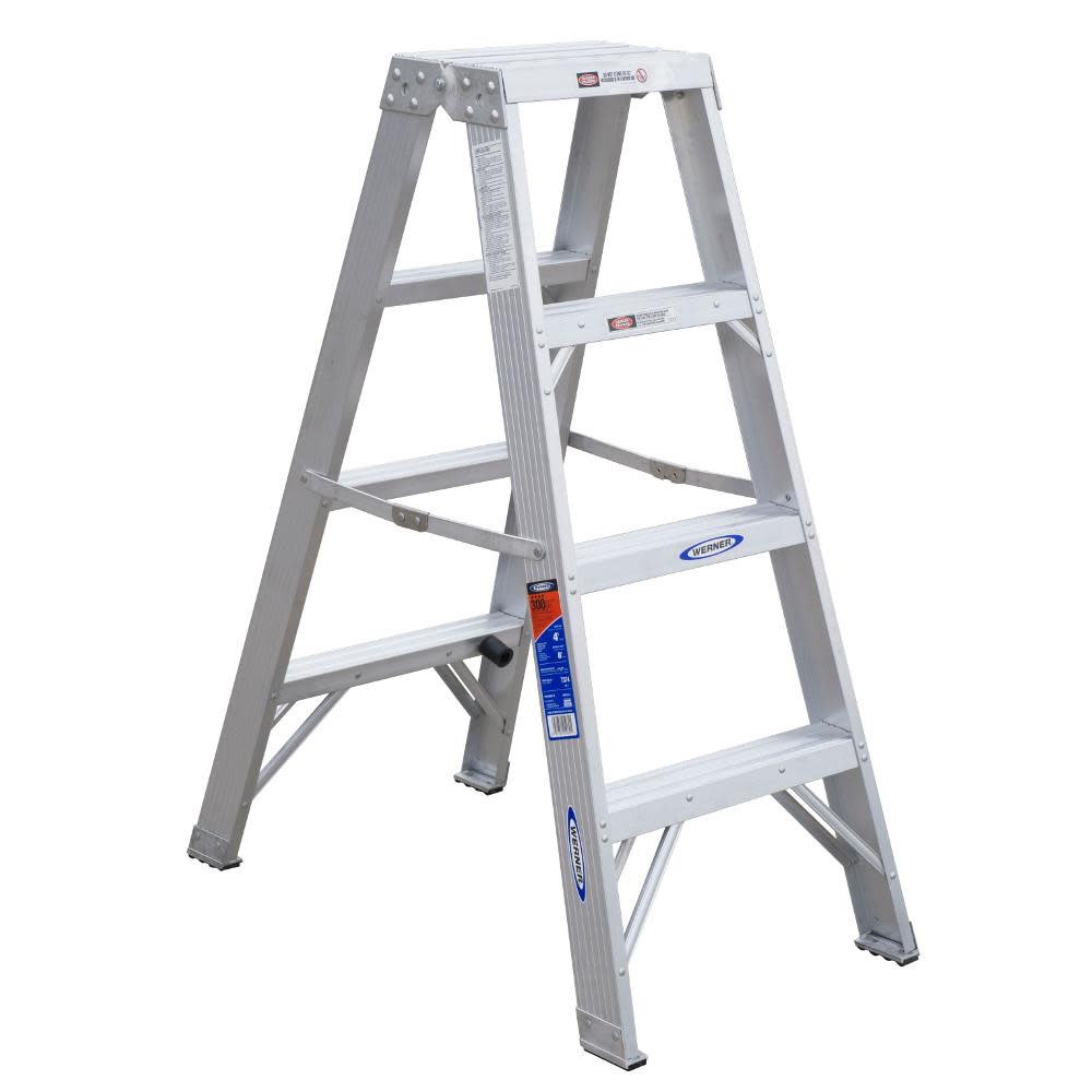 Werner 4 Ft. Aluminum Twin-Step Ladder Type IA - Flockneti