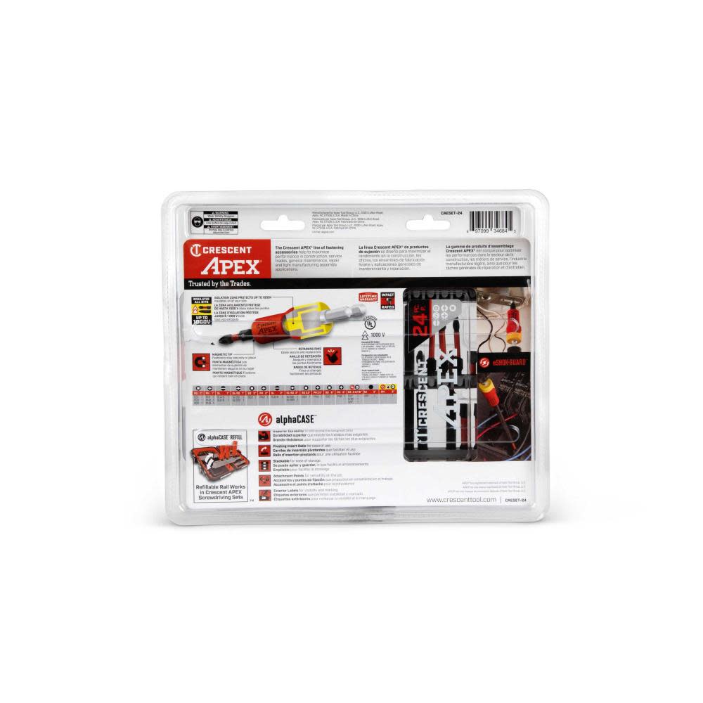 Crescent APEX eSHOK-GUARD alphaCASE Bit Set 24pc - Flockneti