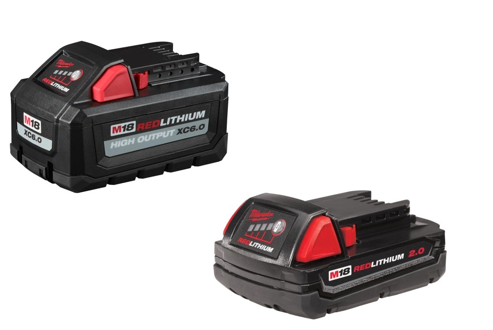Milwaukee M18 REDLITHIUM HIGH OUTPUT XC 6Ah and 2Ah Compact Battery 2pk Bundle - Flockneti