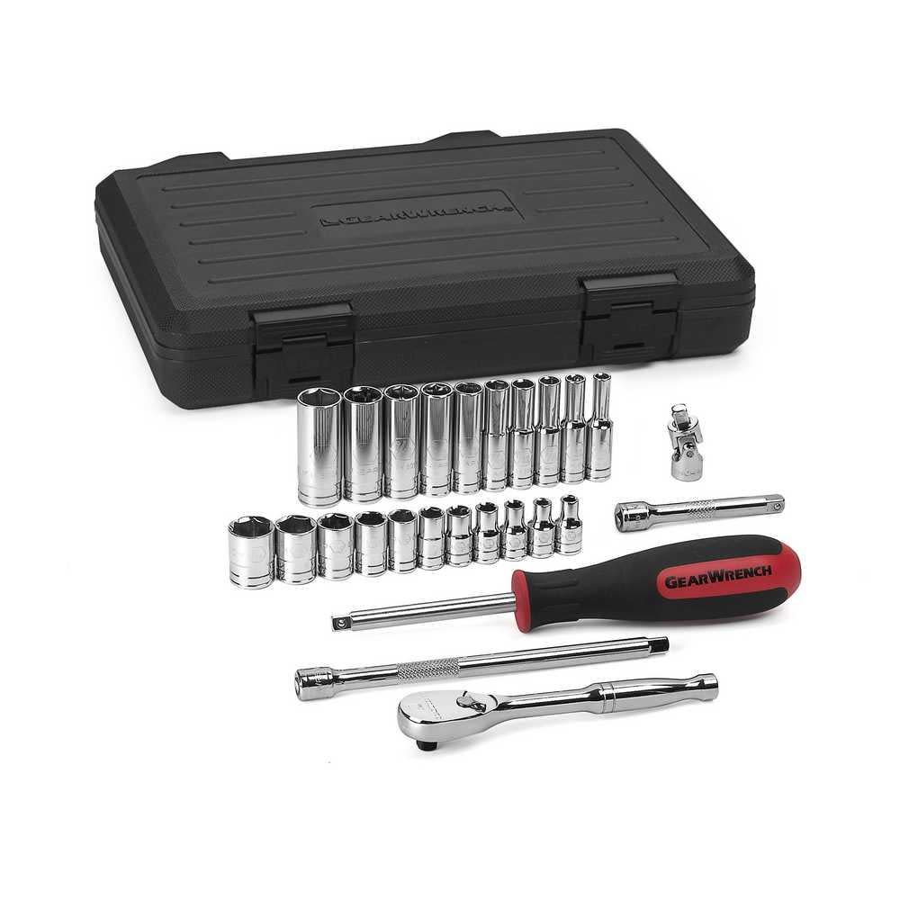 GEARWRENCH 26 Pc 1/4″ Drive 6 Point Standard SAE Mechanics Tool Set - Flockneti