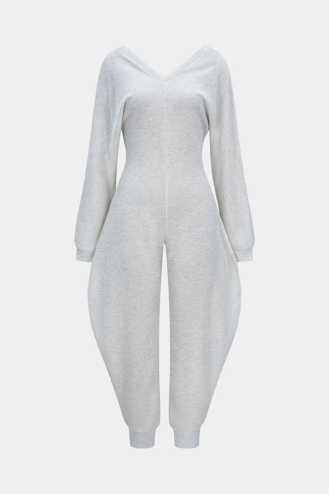 V-Neck Long Sleeve Jumpsuit - Flockneti