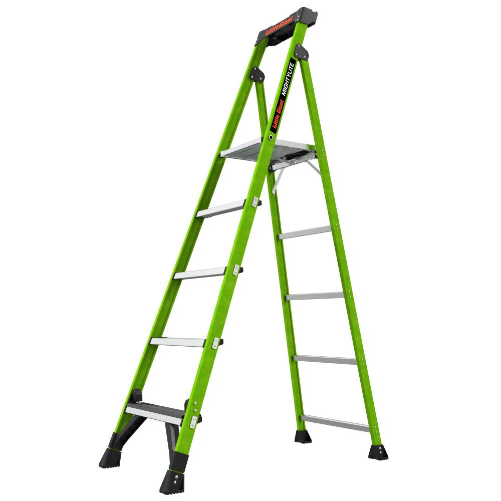 Little Giant Safety Mighty Lite 7′ Model – ANSI Type IAA – 375 lb Rated Fiberglass Stepladder with Ground Cue - Flockneti