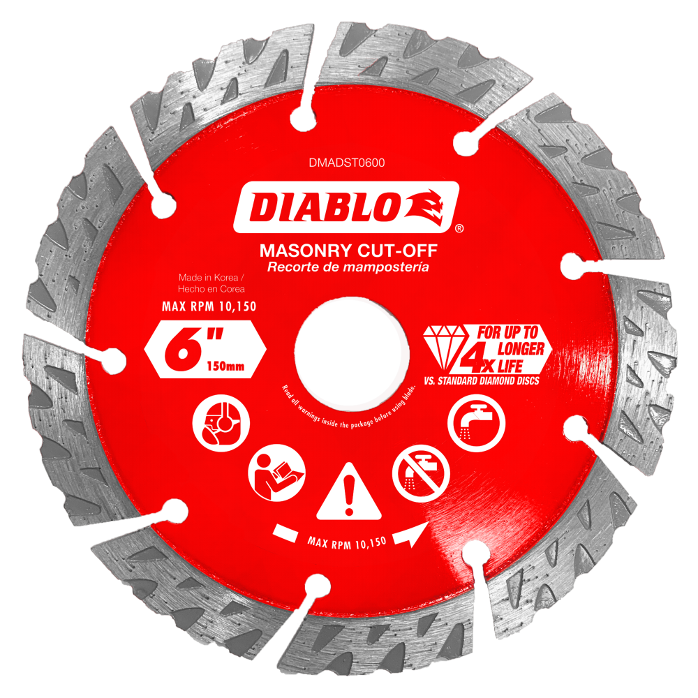Diablo Tools 6″ Diamond Segmented Turbo Cut-Off Discs for Masonry - Flockneti