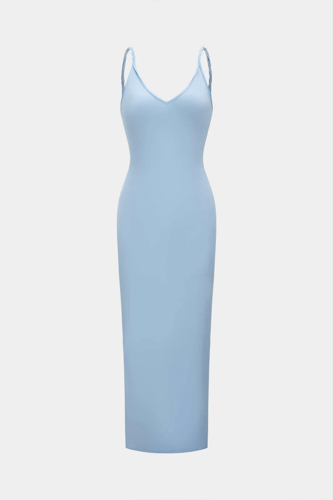 V-Neck Backless Twist Knot Sleeveless Slip Midi Dress - Flockneti
