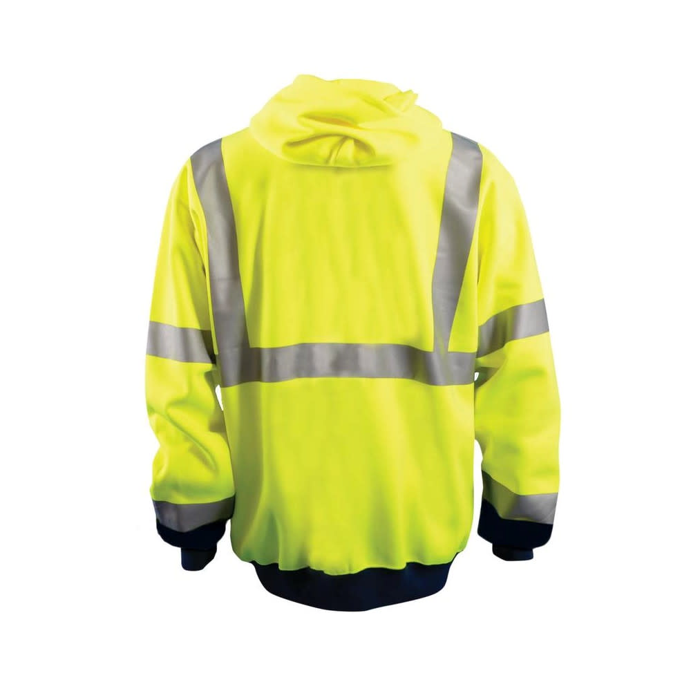 Occunomix Hi-Vis Yellow 9oz Full Zip Hoodie Sweatshirt Medium - Flockneti