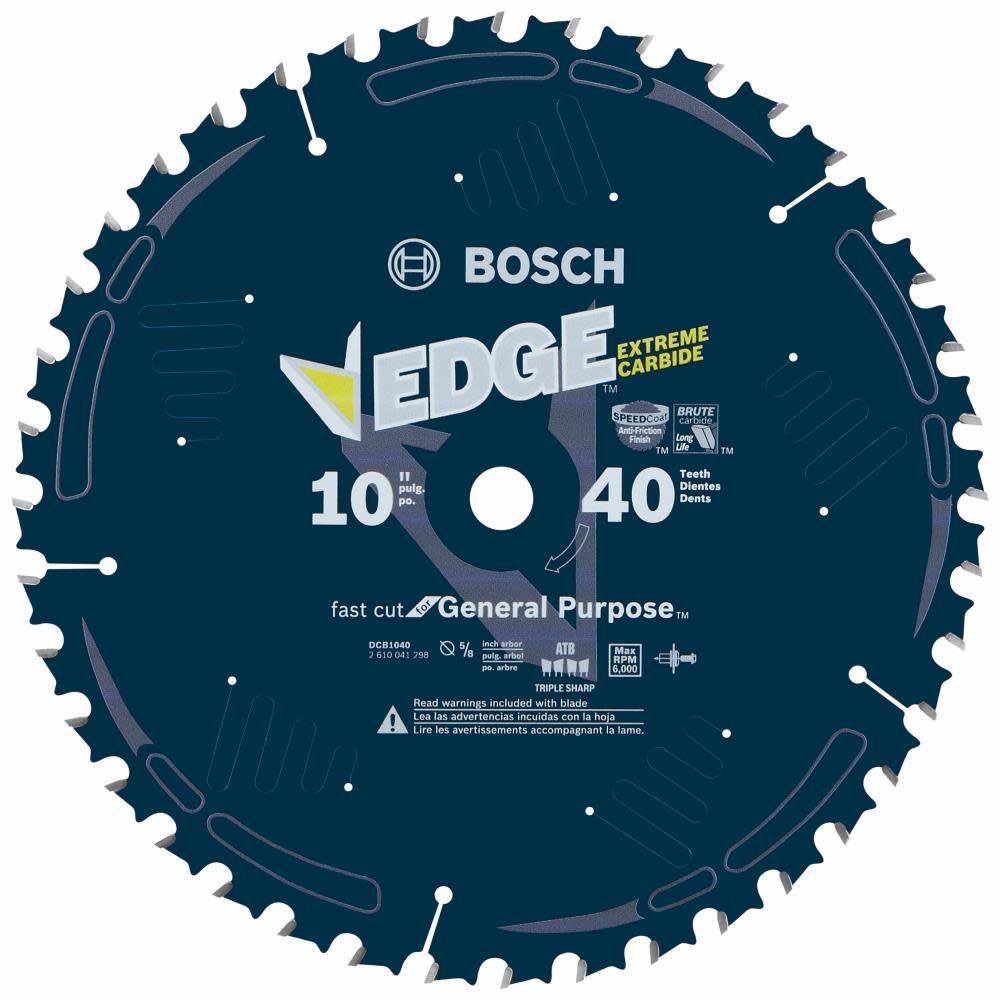 Bosch 10 In. 40 Tooth Edge Circular Saw Blade for General Purpose - Flockneti