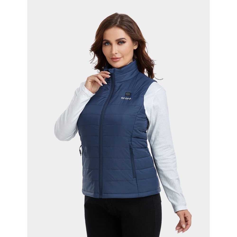 ORORO Womens Navy Blue Classic Heated Vest Kit Small - Flockneti