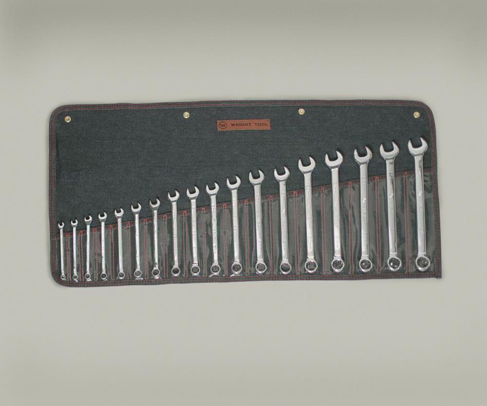 Wright Tool 18 pc. Full Polish Metric Combination Wrenches 7 mm to 24 mm - Flockneti